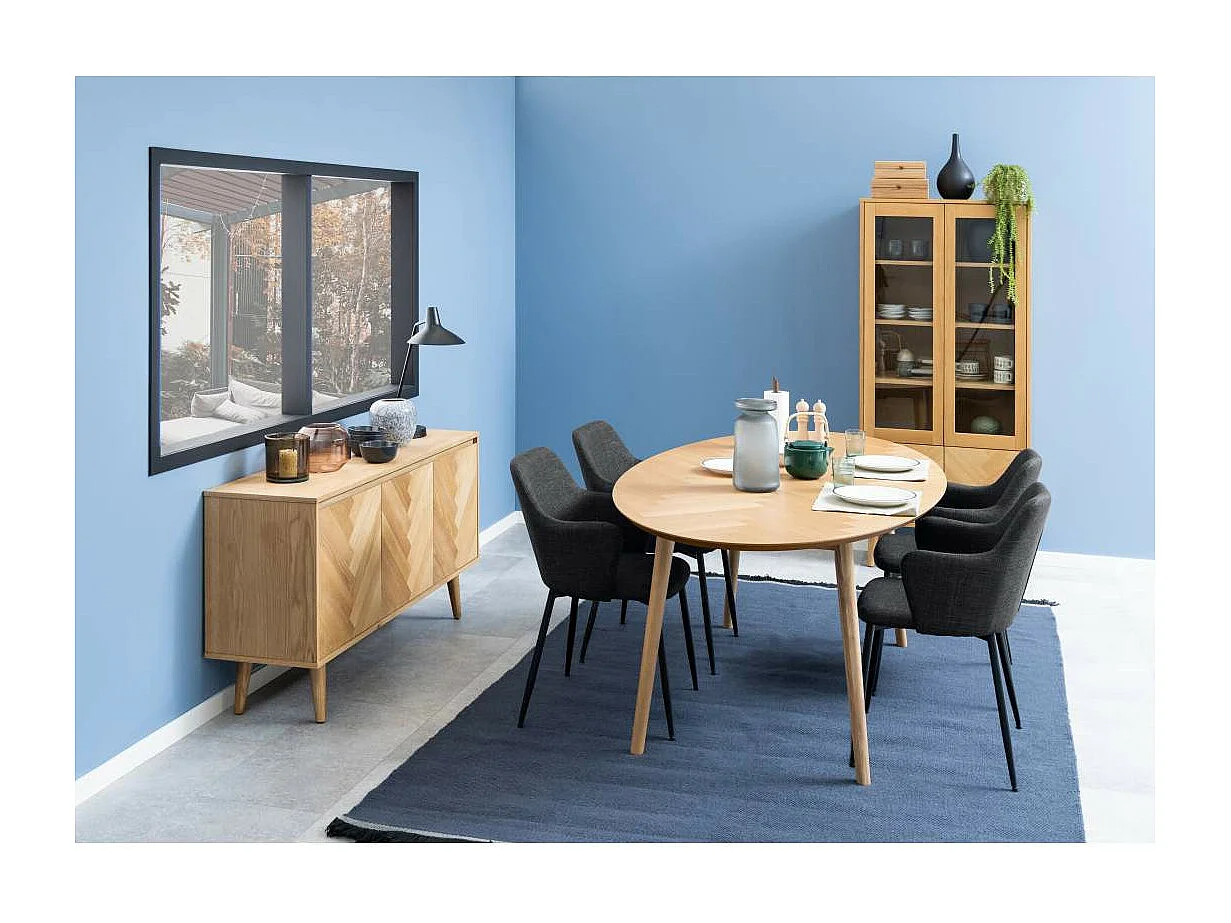 Milsa eetkamerstoel met armleuningen grijs.