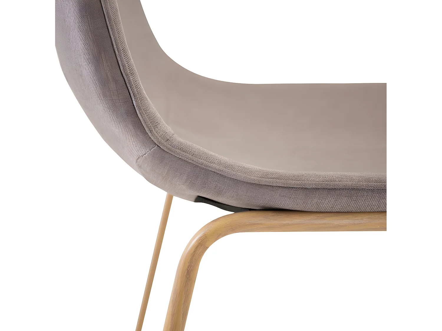 Lot de 2 chaises en tissu beige pieds bois BUTLER