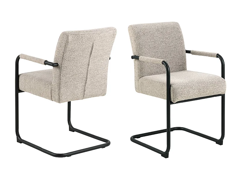 Asur eetkamerstoel met armleuningen beige.