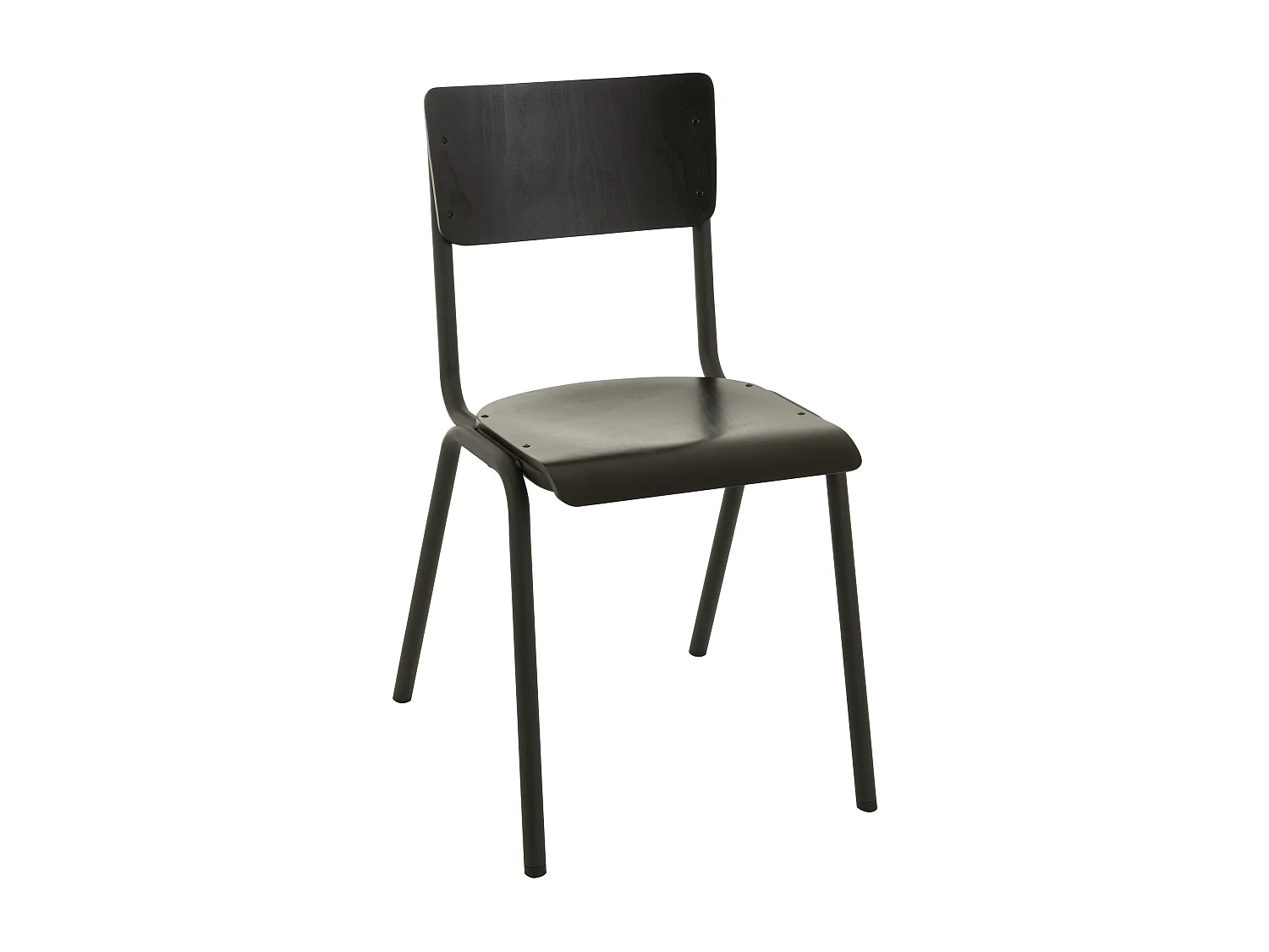 Lot de 2 chaises rétro en métal et bois noir NUISA