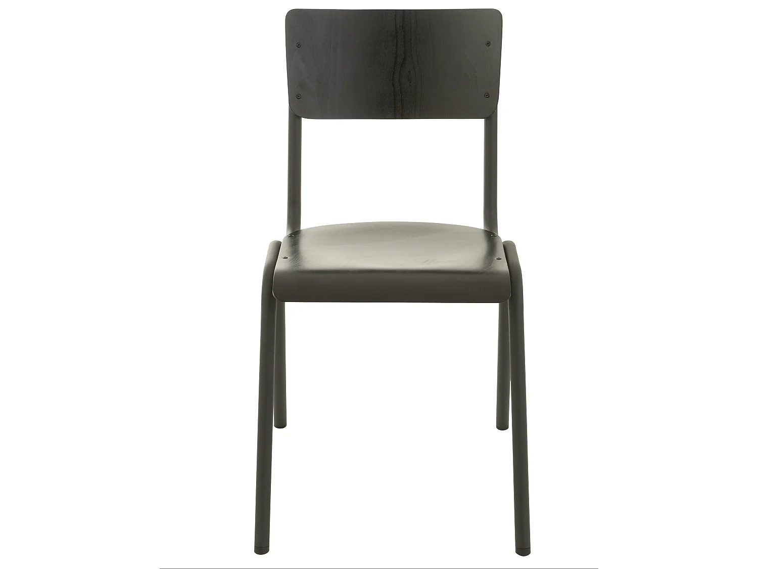 Lot de 2 chaises rétro en métal et bois noir NUISA