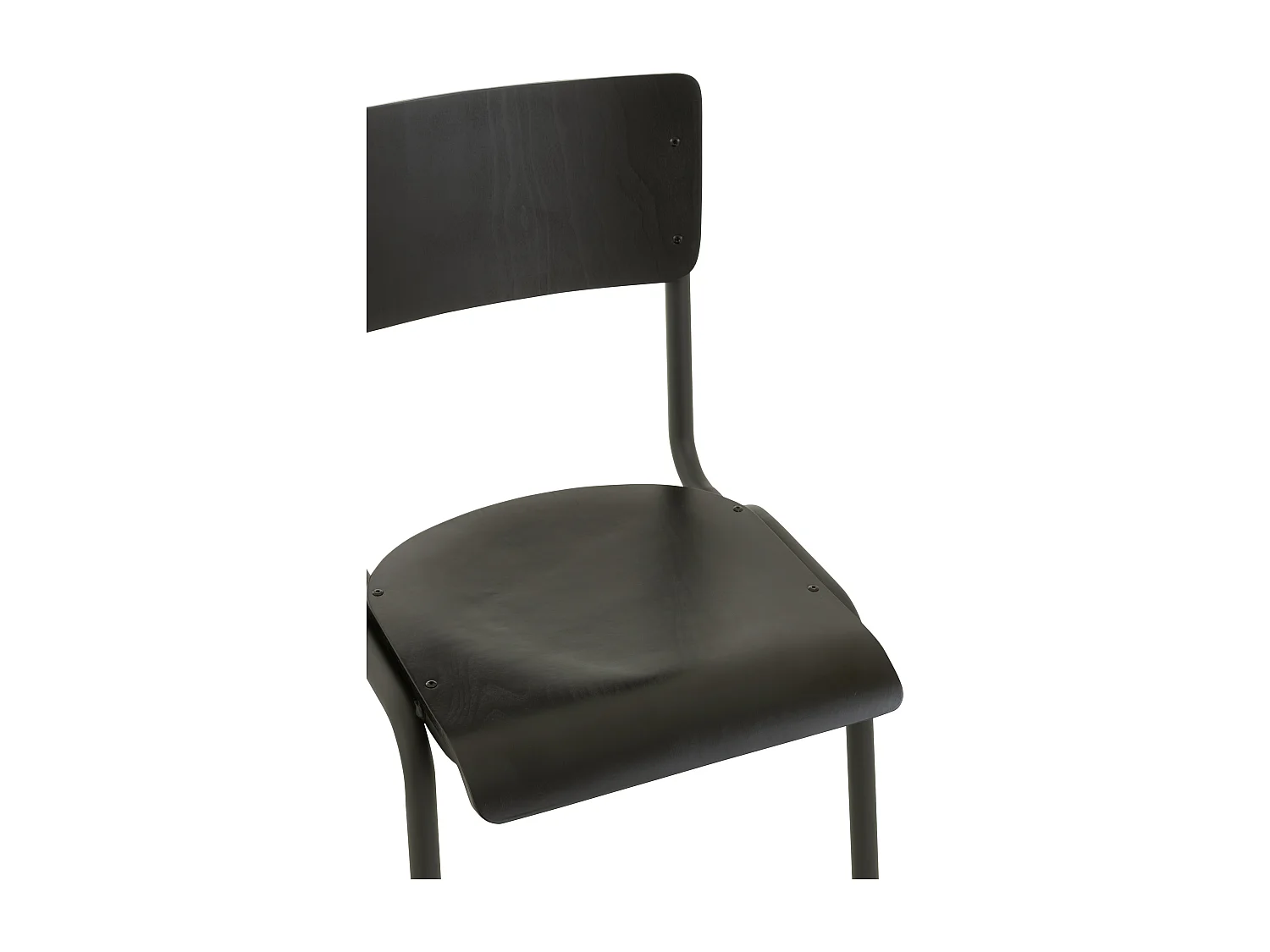 Lot de 2 chaises rétro en métal et bois noir NUISA