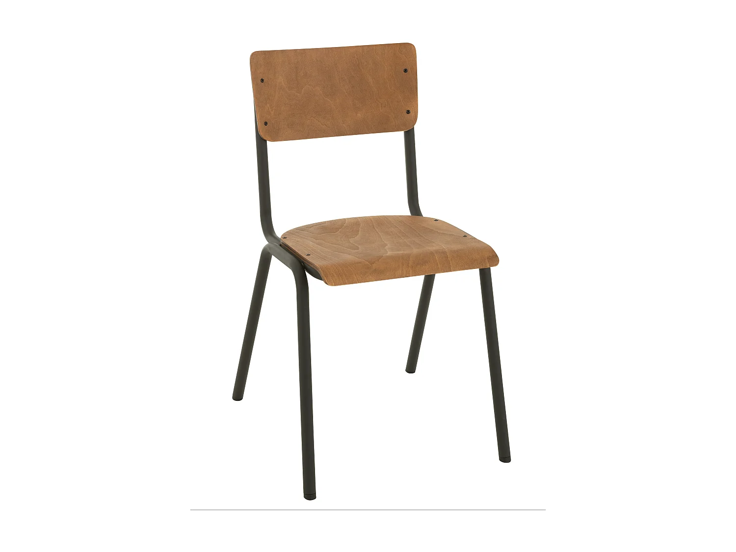 Lot de 2 chaises rétro en métal et bois noir NUISA