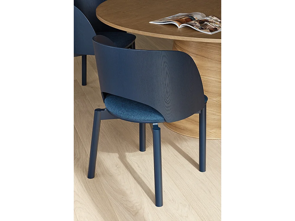 Lot de 2 chaises frêne bleu 50x78 h45 cm