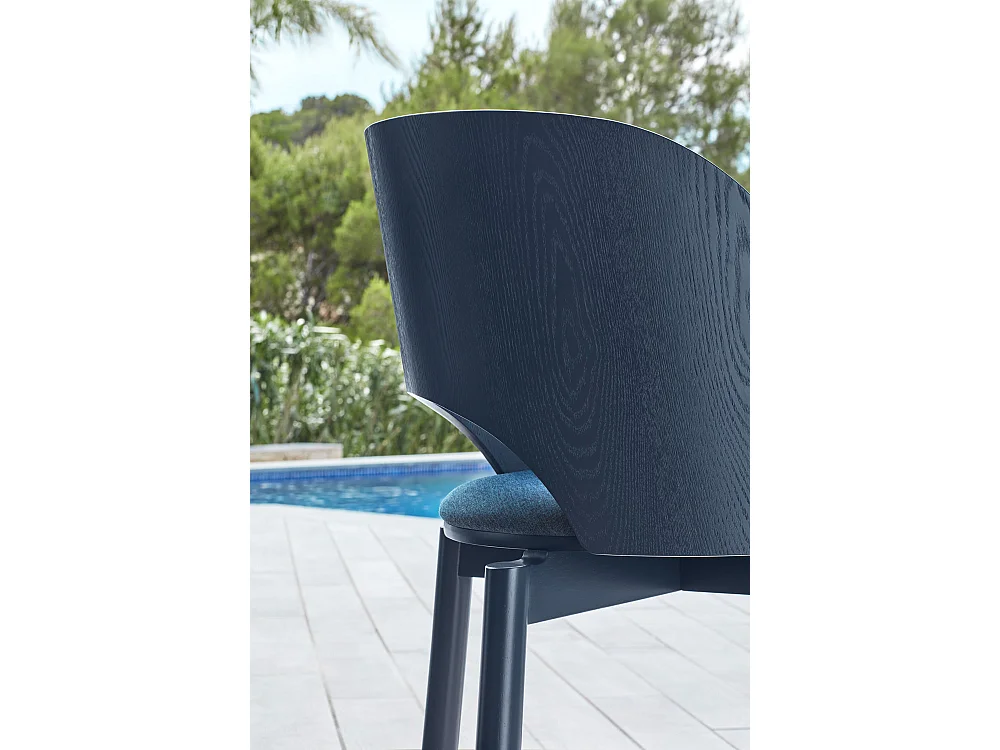 Lot de 2 chaises frêne bleu 50x78 h45 cm