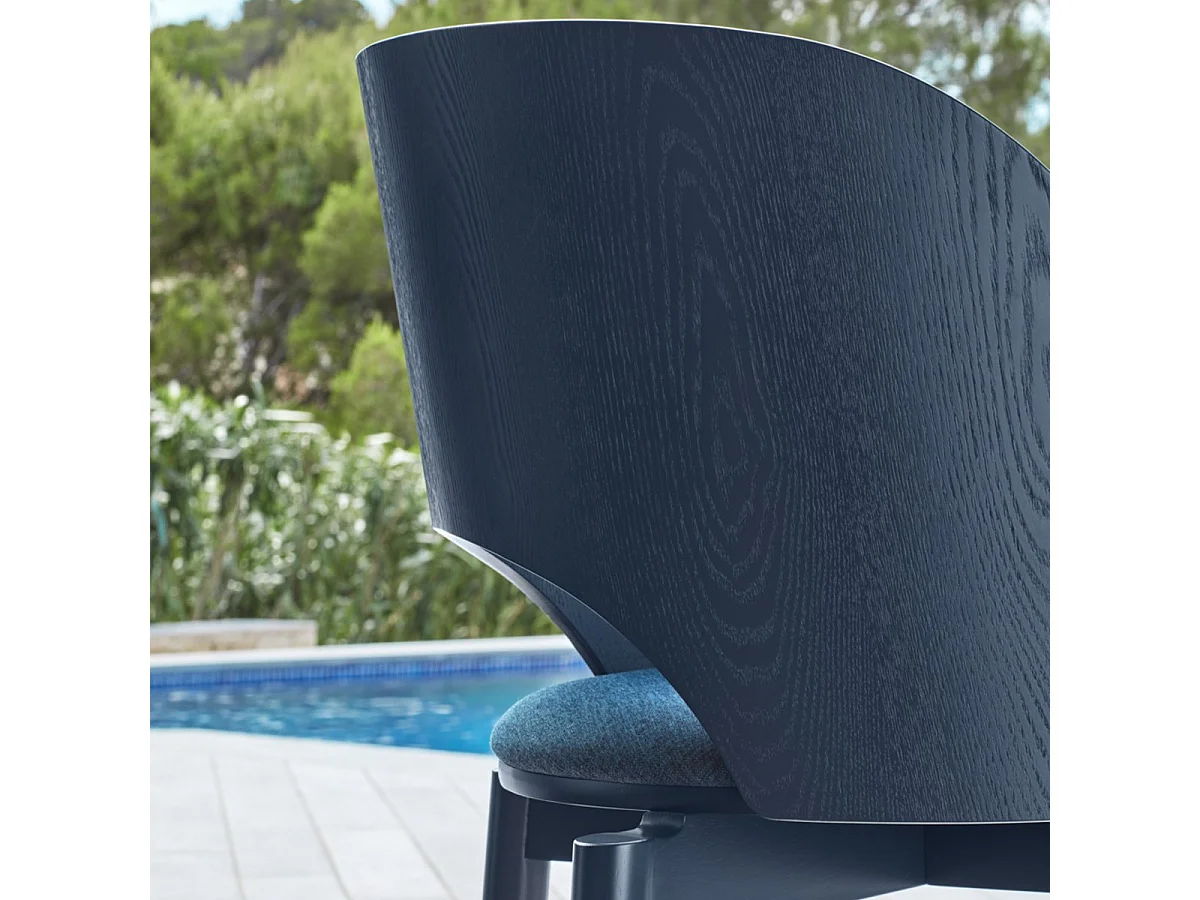 Lot de 2 chaises frêne bleu 50x78 h45 cm