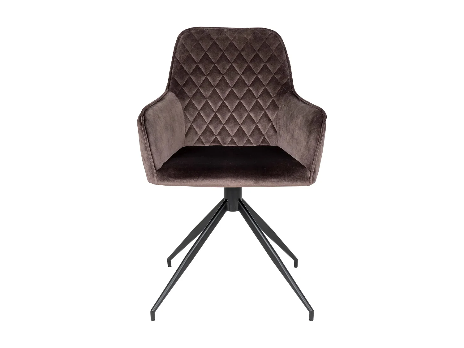 Lot de 2 chaises de salle à manger KARU – Velours et pieds métal noir-Marron clair