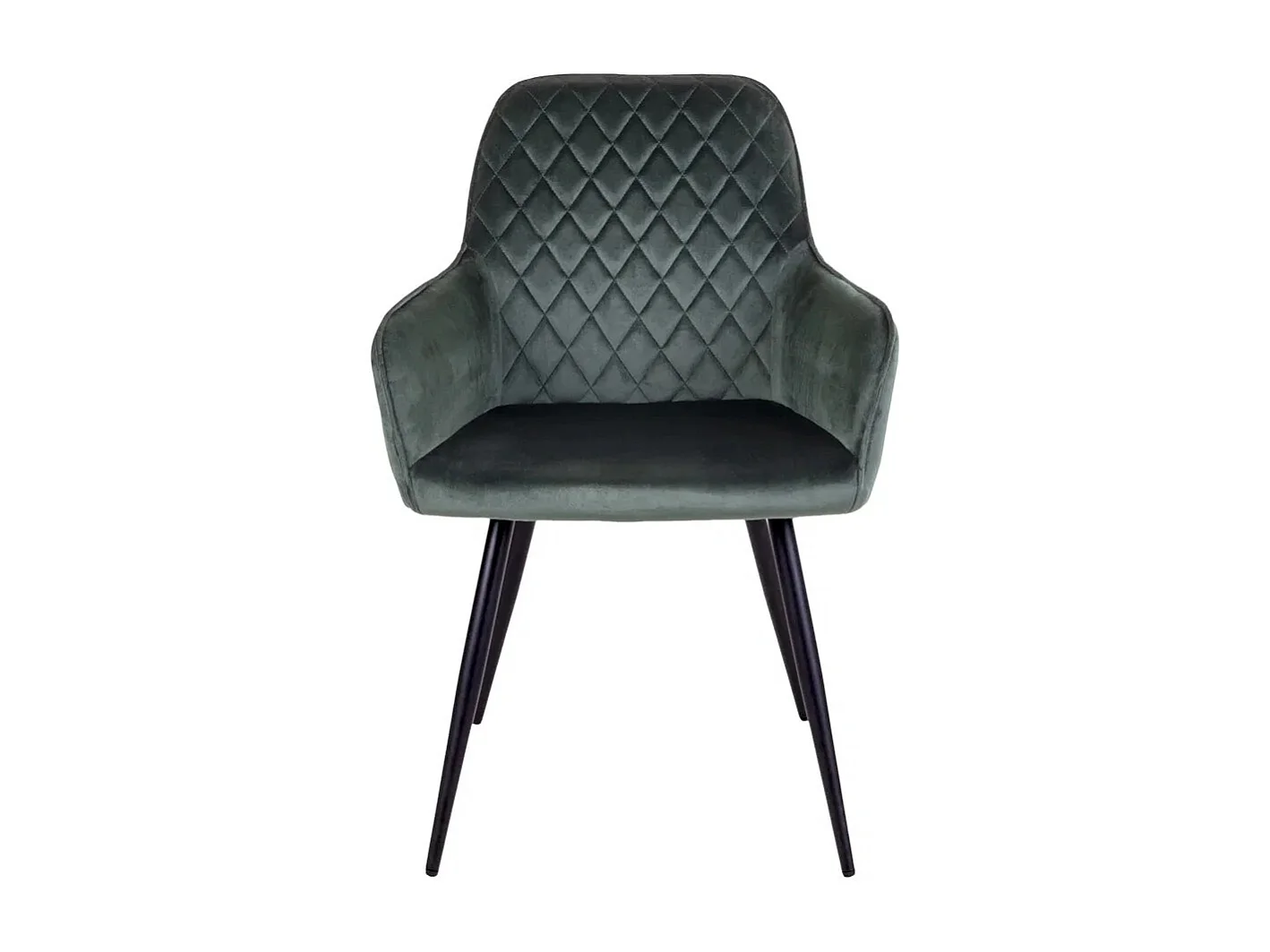 Lot de 2 chaises de salle à manger KARU – Velours et pieds métal noir-Marron clair