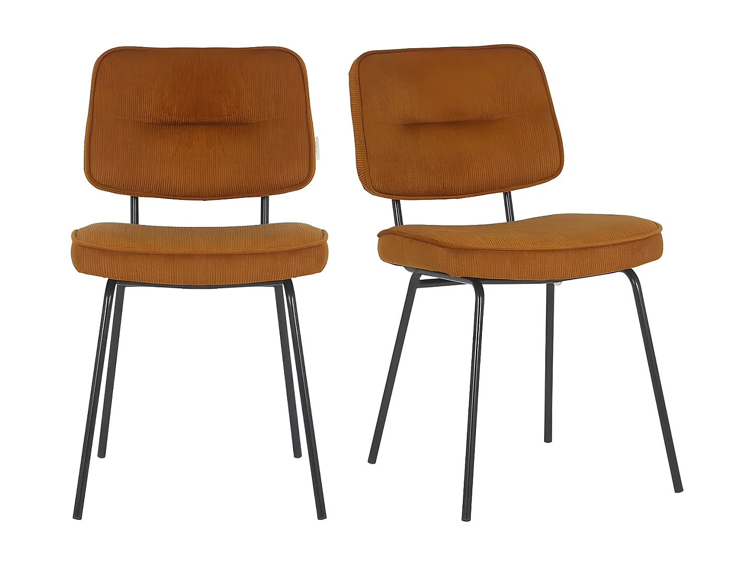 Set de 2 chaises moderne en tissu côtelé ZEZA