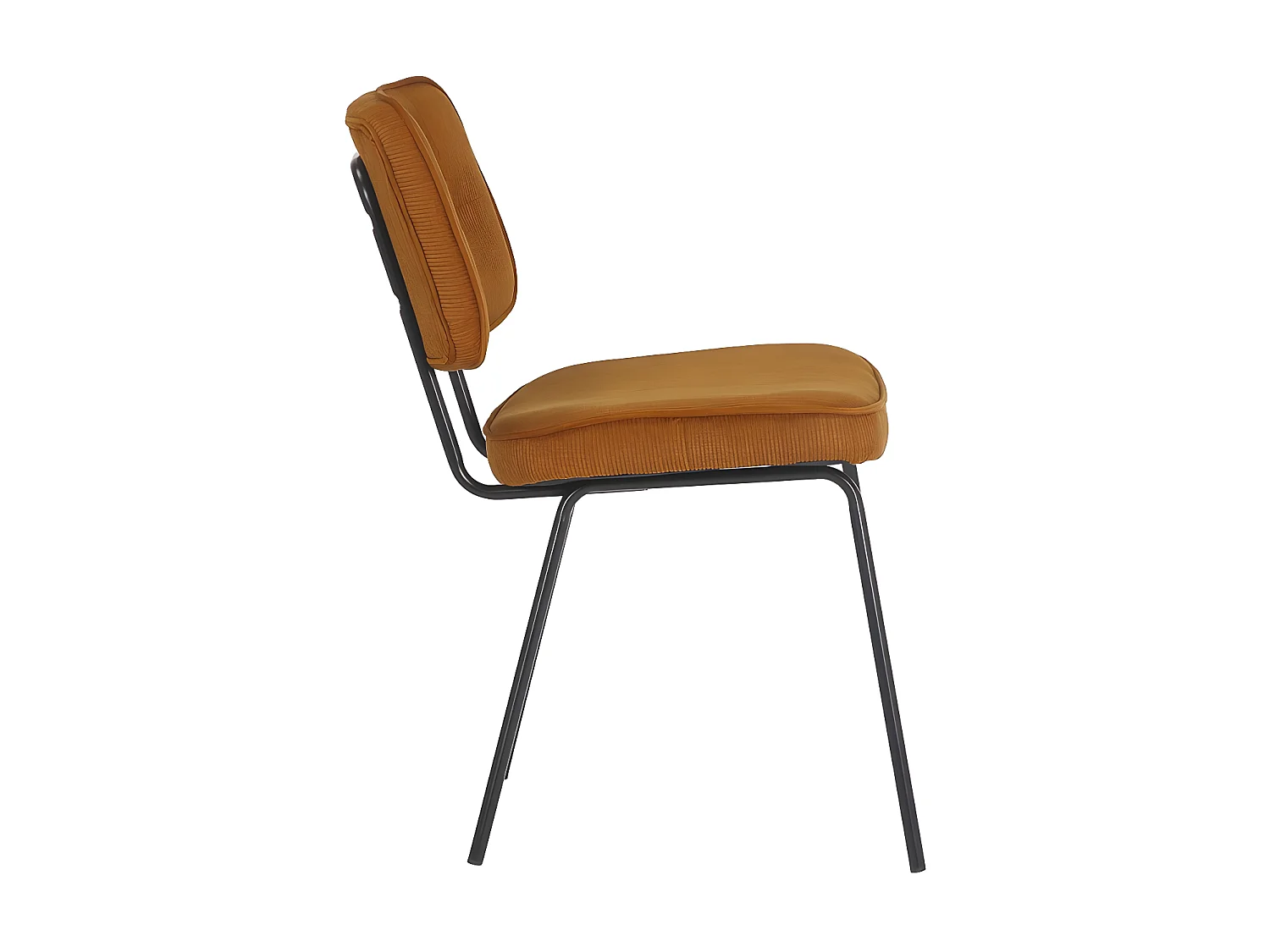 Set de 2 chaises moderne en tissu côtelé ZEZA