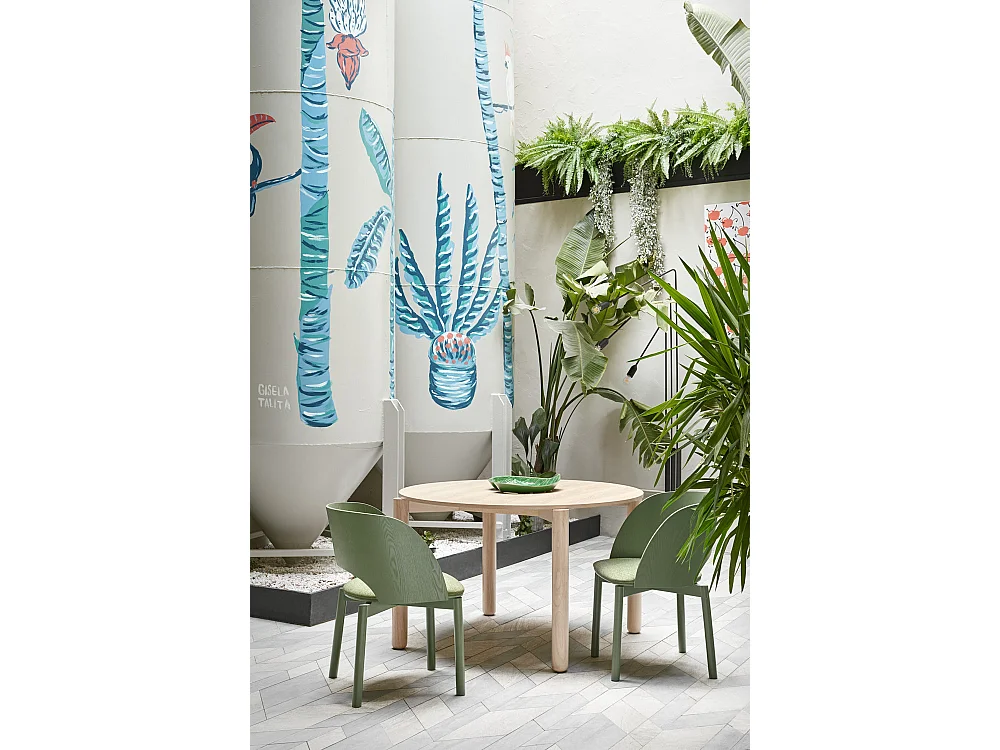 Kavel van 2 chaises en frêne groen olijfgroen 50x78 h45 cm