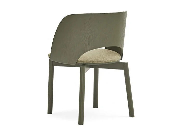 Kavel van 2 chaises en frêne groen olijfgroen 50x78 h45 cm