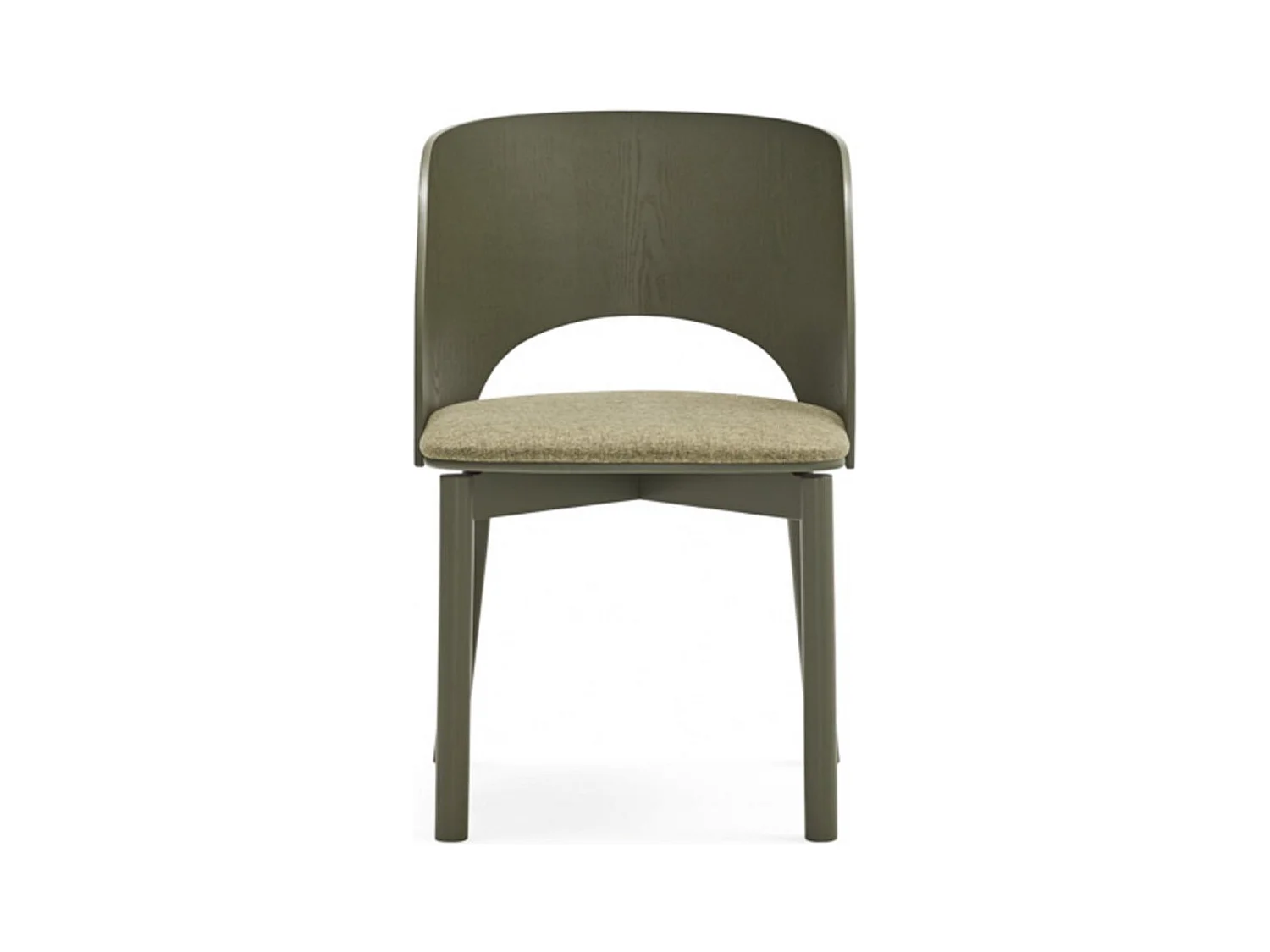 Lot de 2 chaises en frêne vert olive 50x78 h45 cm