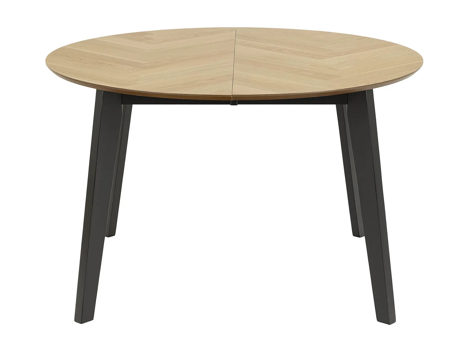 Georgetown table à manger Ø120/198 cm dont 2 assiettes supplémentaires, os de hareng, chêne décor.