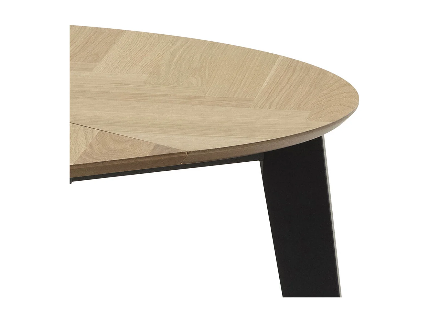 Georgetown table à manger Ø120/198 cm dont 2 assiettes supplémentaires, os de hareng, chêne décor.