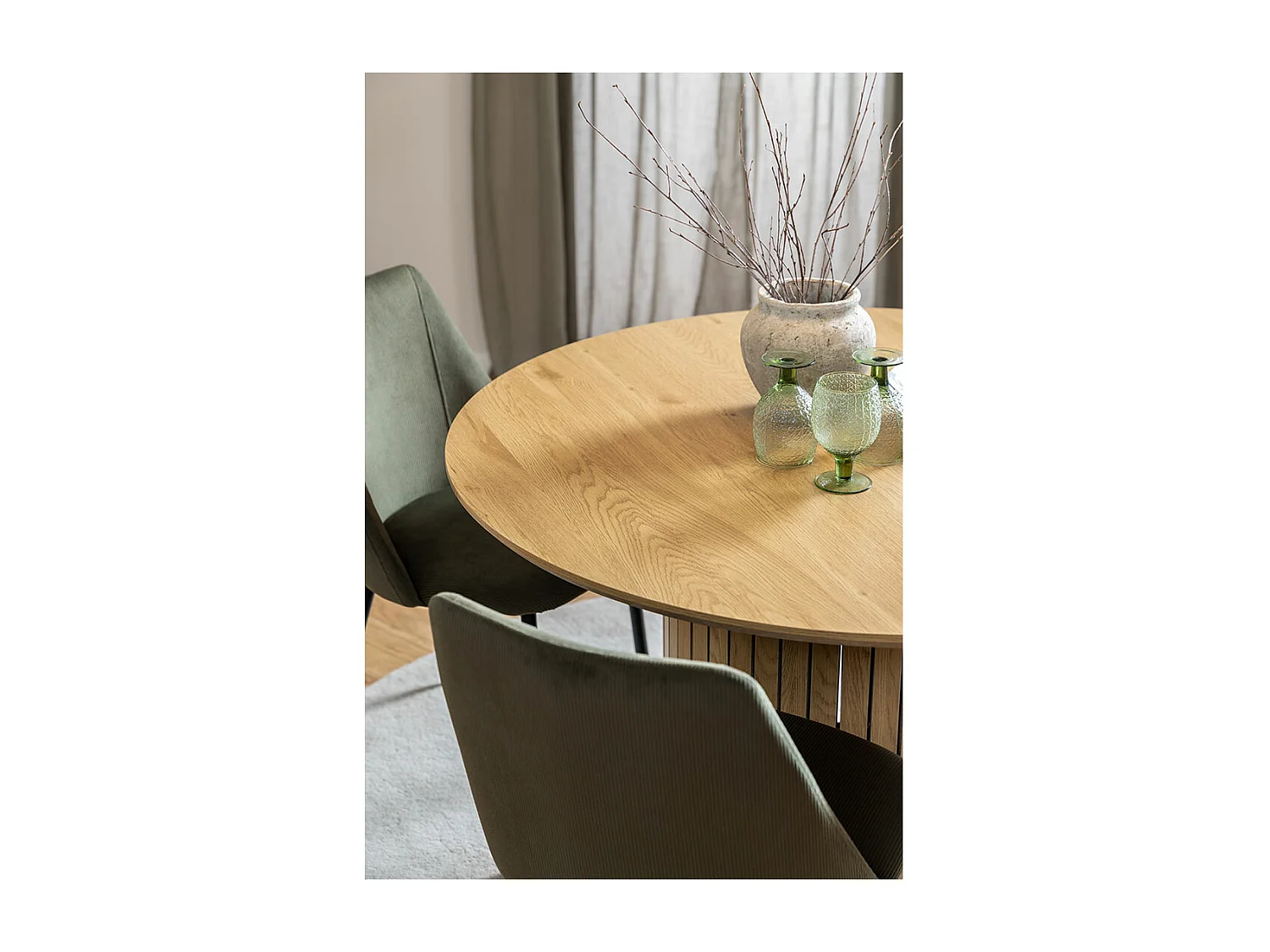 Yale table de salle à manger Ø120cm chêne décor.