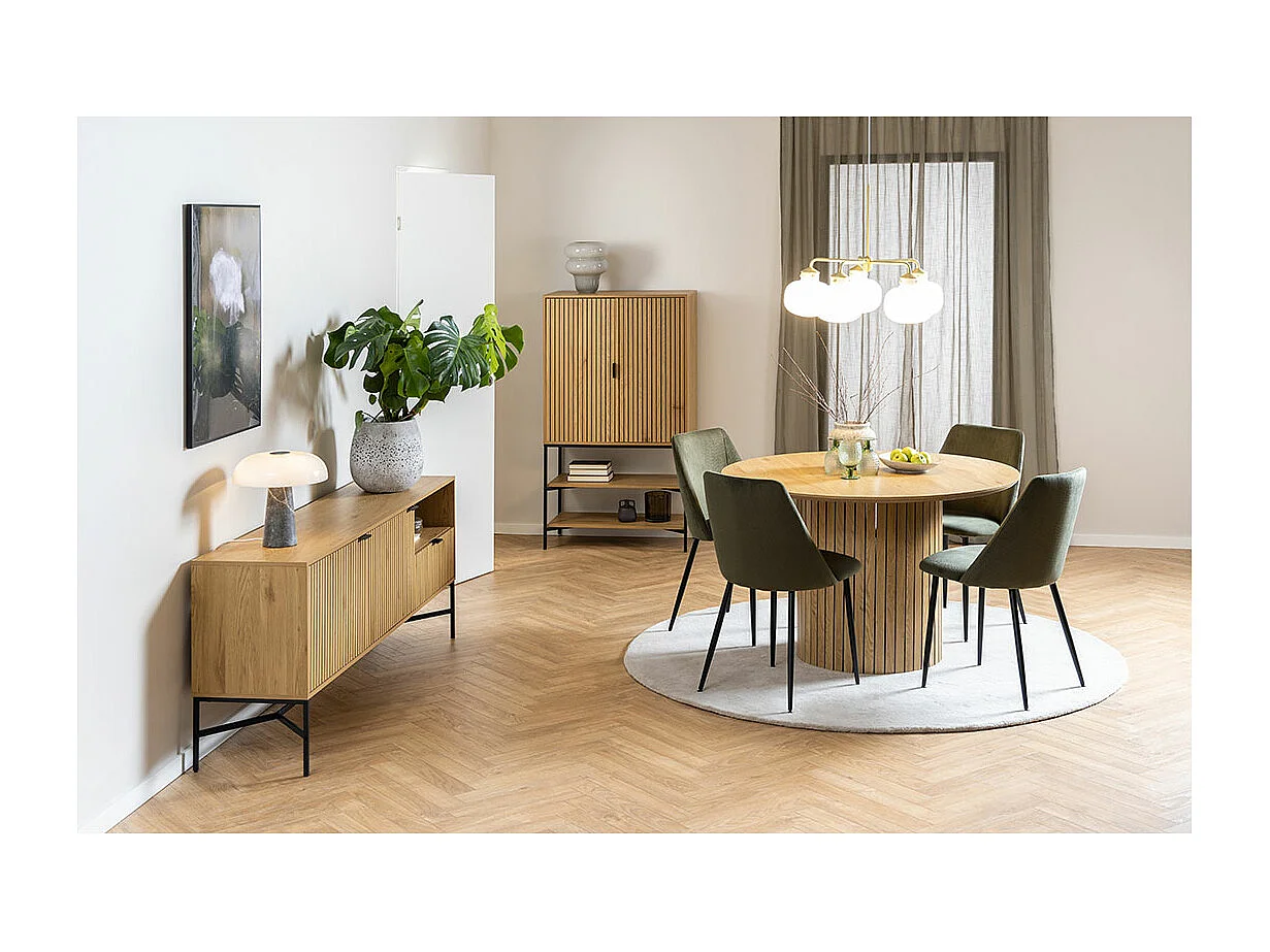 Yalyr eetkamertafel Ø120cm eik decor.