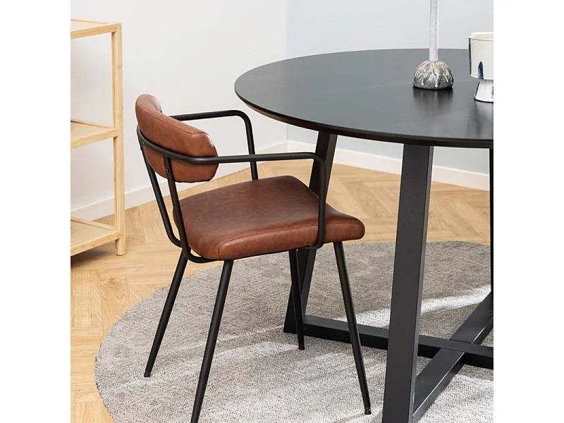 Malika Esstisch Ø120cm schwarz.