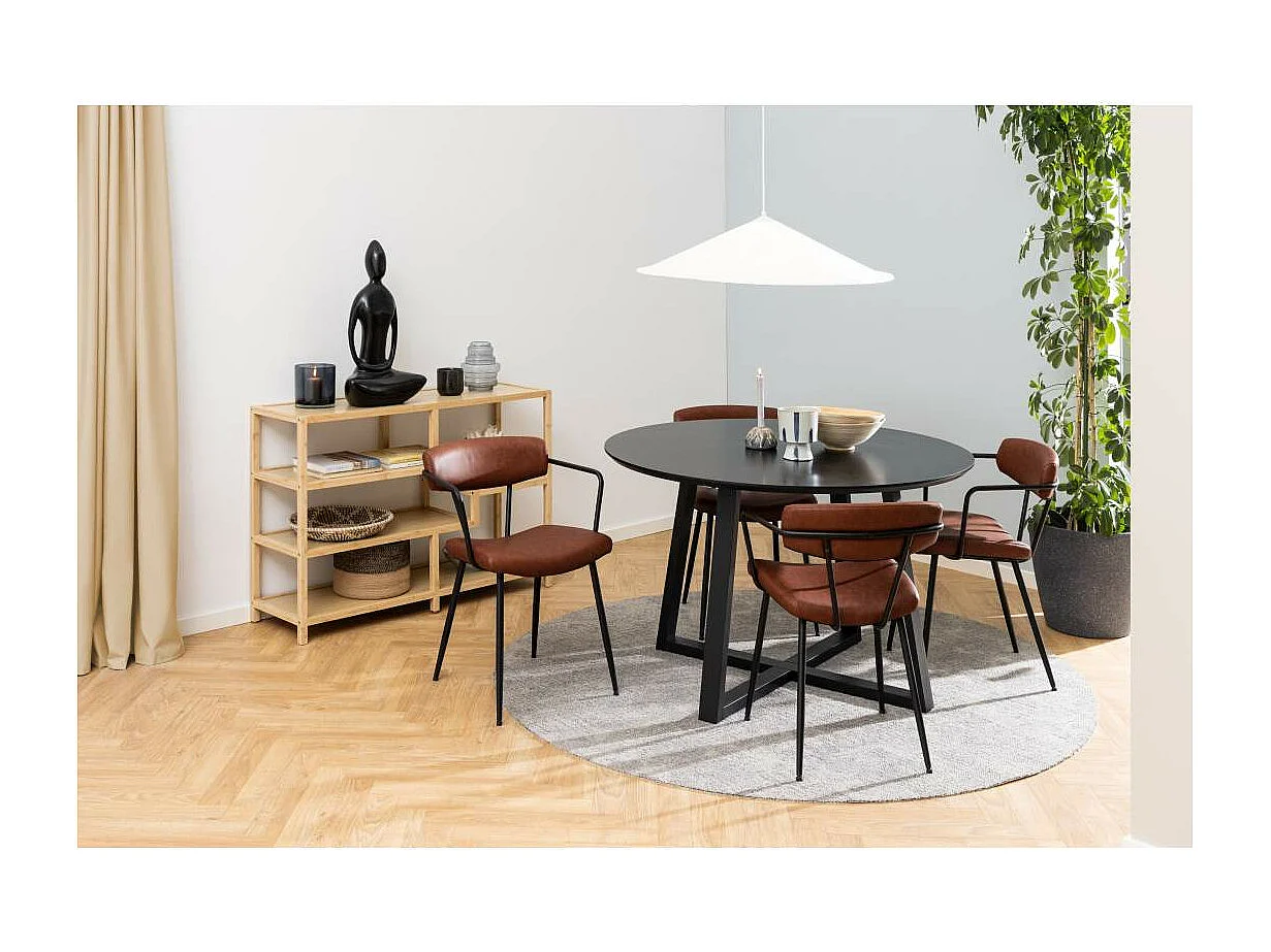 Malika table de salle à manger Ø120cm noir.