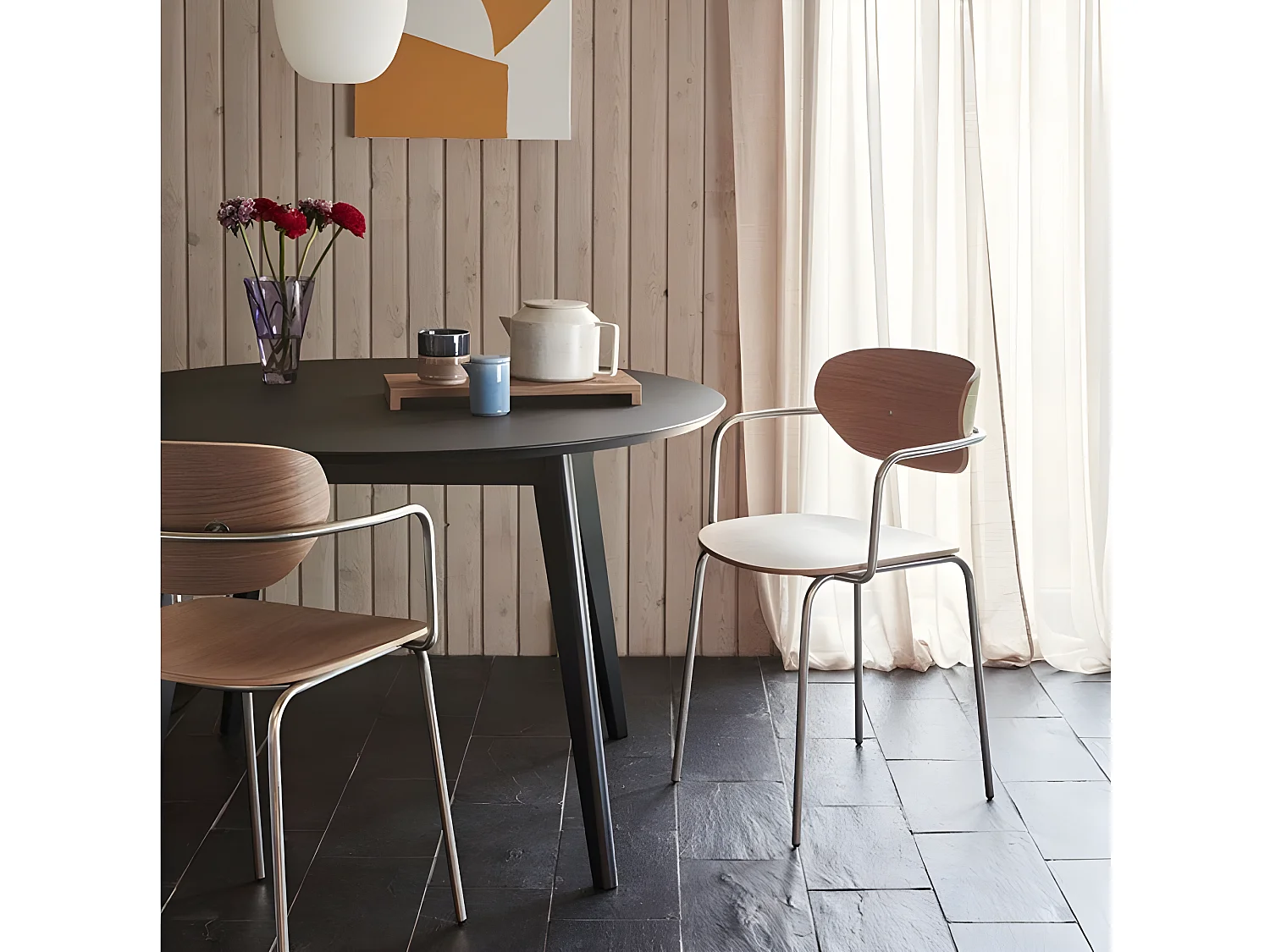 Table à manger ronde 120cm en bois HANETTE