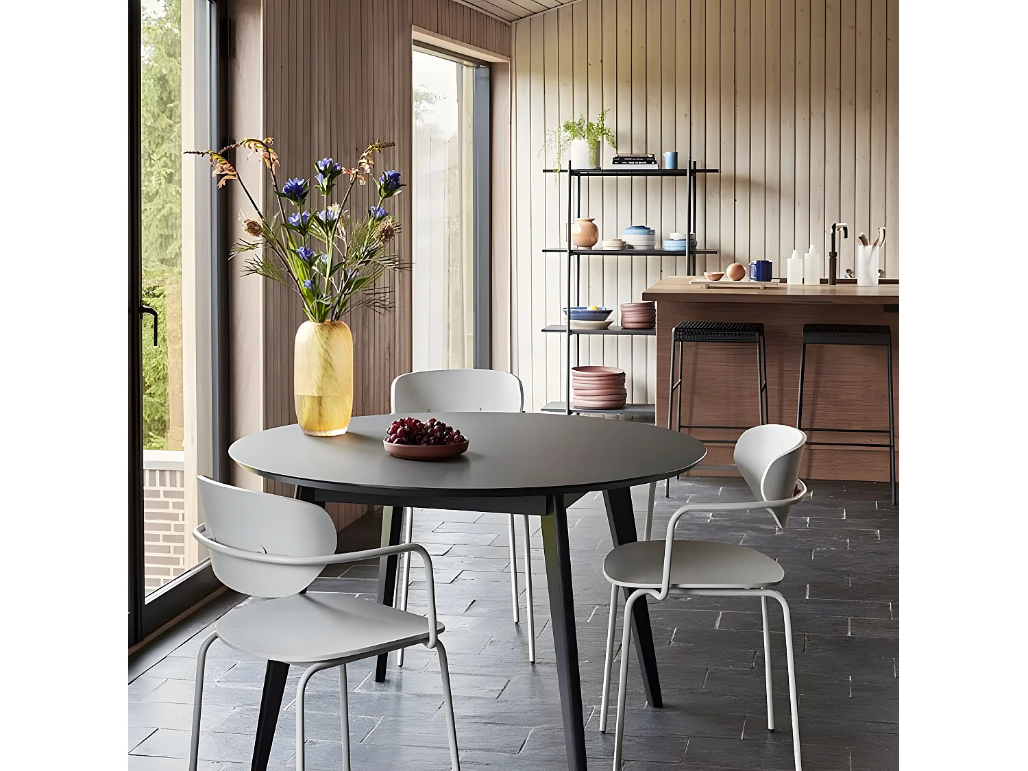 Table à manger ronde 120cm en bois HANETTE