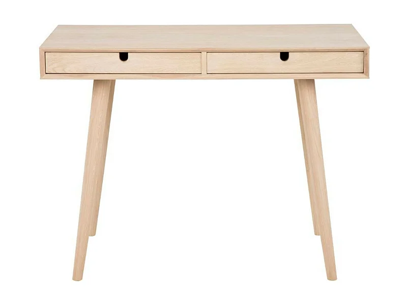Bureau en bois avec deux tiroirs et pieds inclinés - CENTIOR