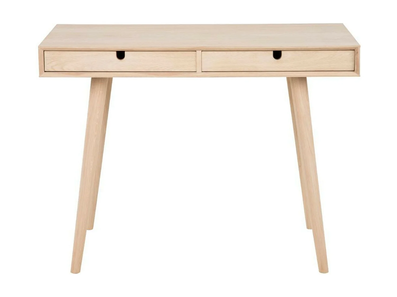 Bureau en bois avec deux tiroirs et pieds inclinés - CENTIOR