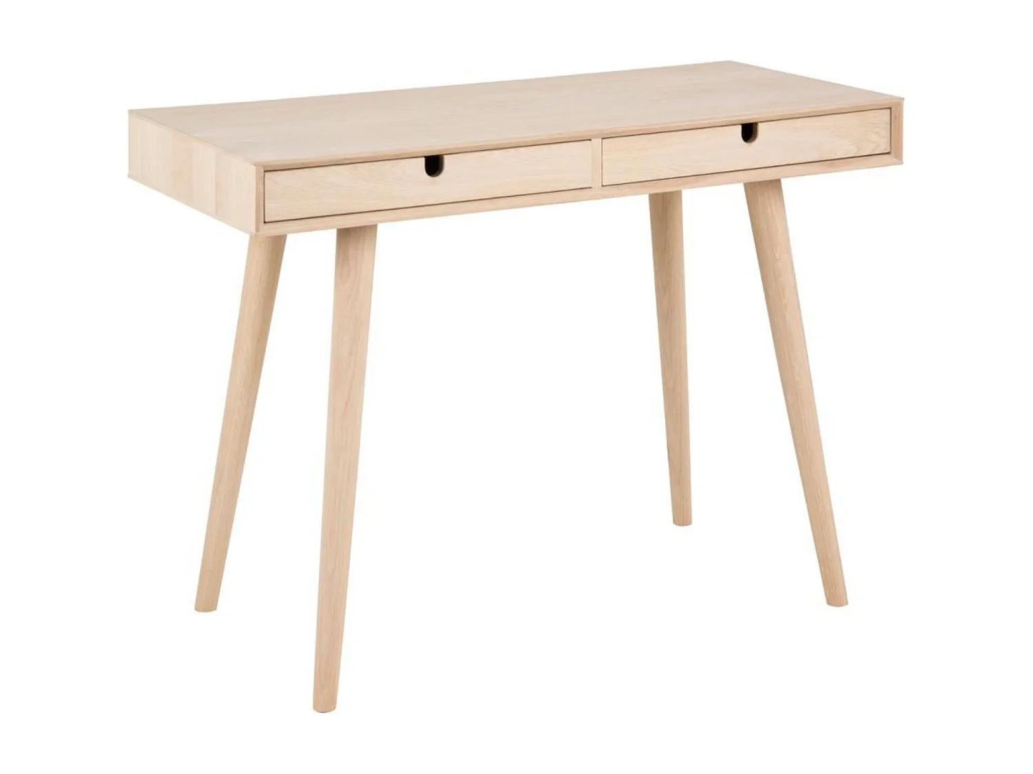 Bureau en bois avec deux tiroirs et pieds inclinés - CENTIOR