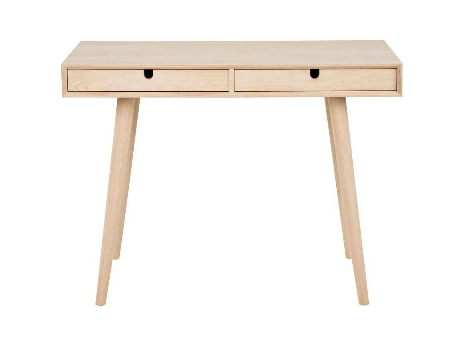 Bureau en bois avec deux tiroirs et pieds inclinés - CENTIOR