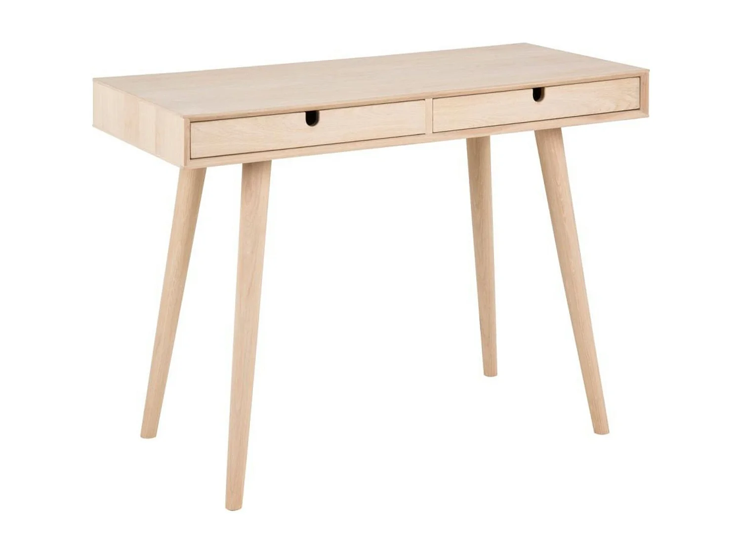 Bureau en bois avec deux tiroirs et pieds inclinés - CENTIOR