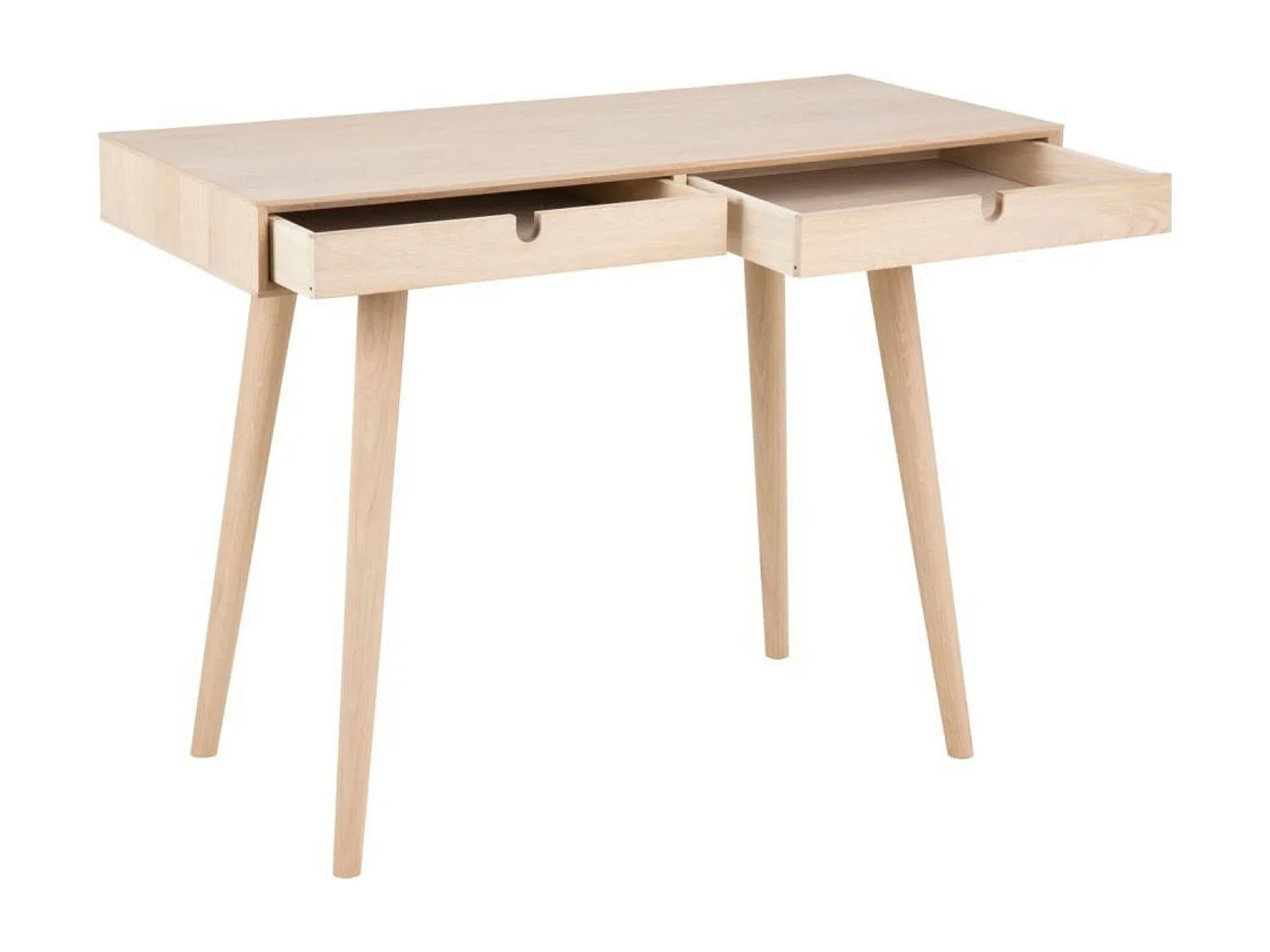 Bureau en bois avec deux tiroirs et pieds inclinés - CENTIOR