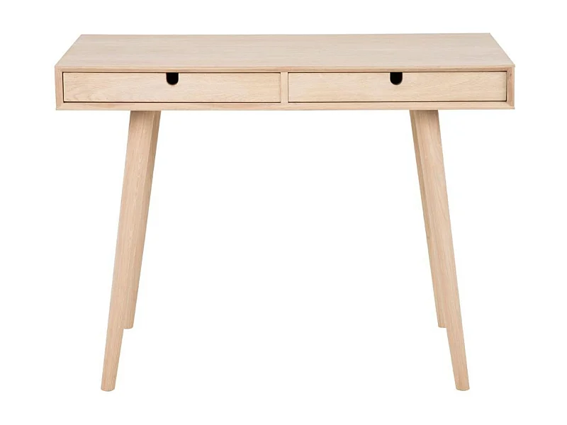 Bureau en bois avec deux tiroirs et pieds inclinés - CENTIOR