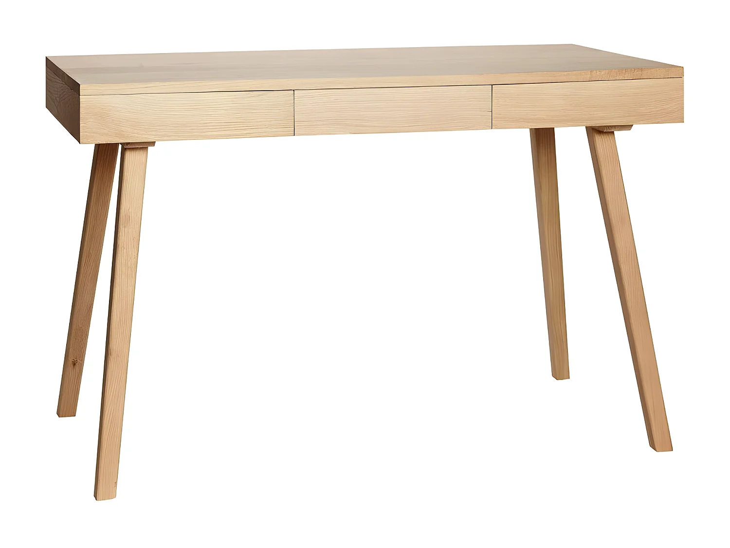 Bureau 3 tiroirs en bois clair CHARLESTON
