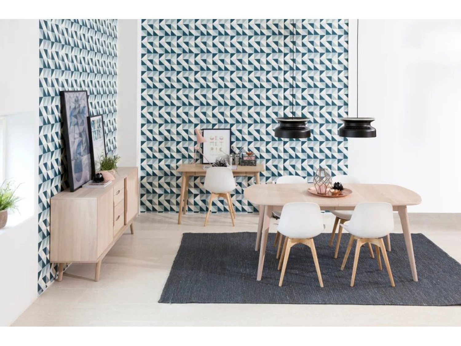 Landon bureau 2 lades wit.