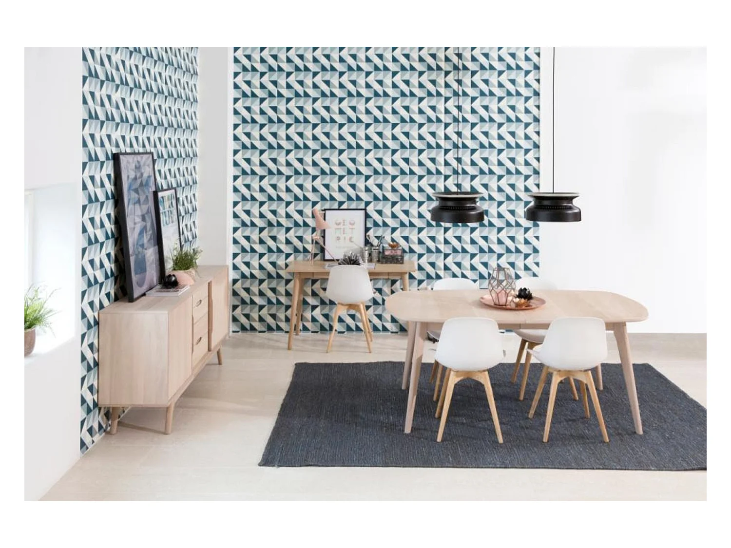 Bureau 2 tiroirs en chêne 2 tiroirs - MERTA