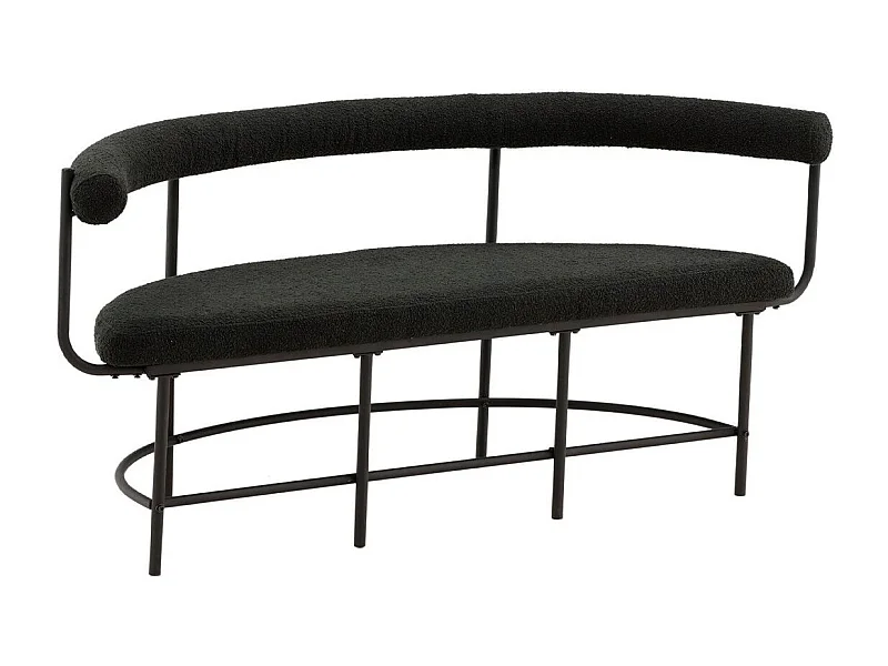 Banc Design Bouclé "Stallhagen X Josefin" 165cm Noir