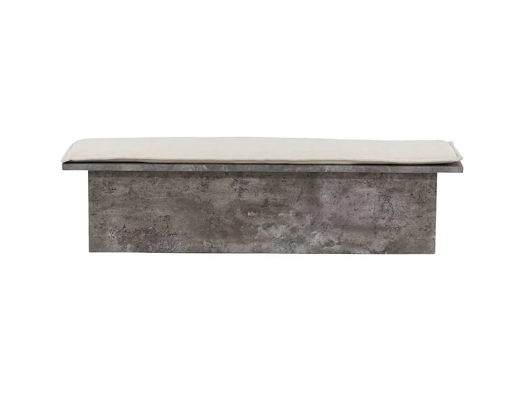 Banc Design & Coussin "Kellogg" 160cm Gris