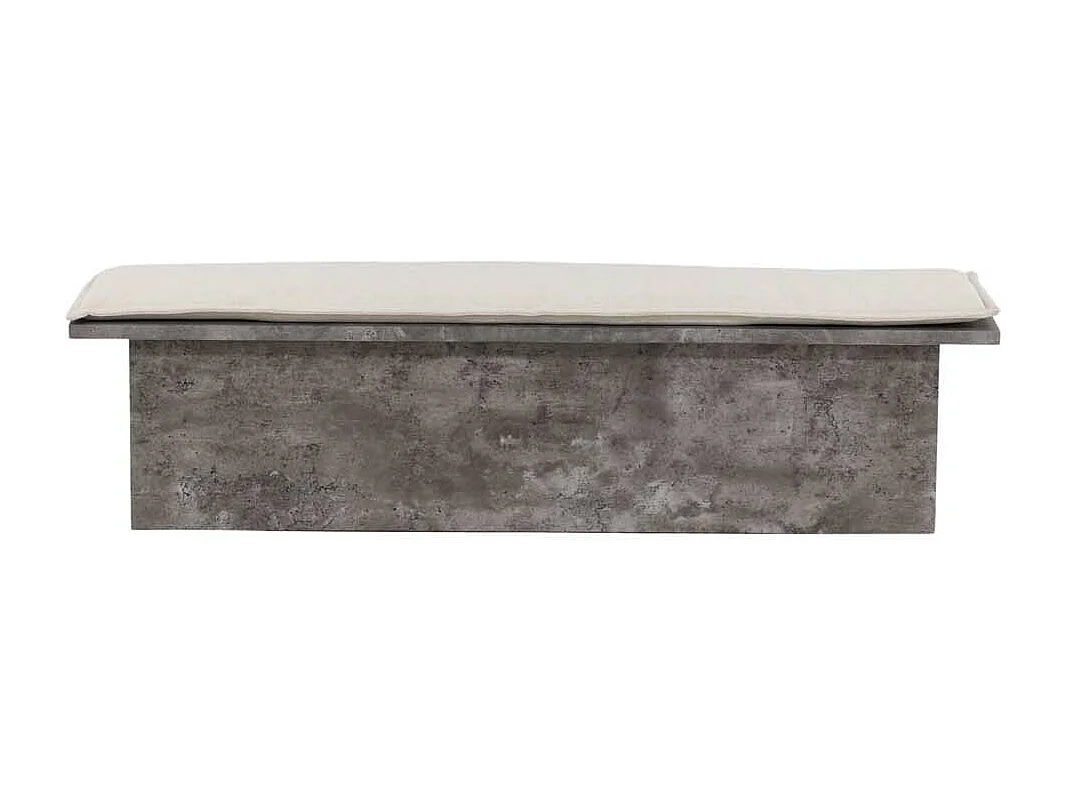 Banc Design & Coussin "Kellogg" 160cm Gris