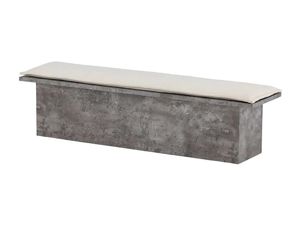 Banc Design & Coussin "Kellogg" 160cm Gris