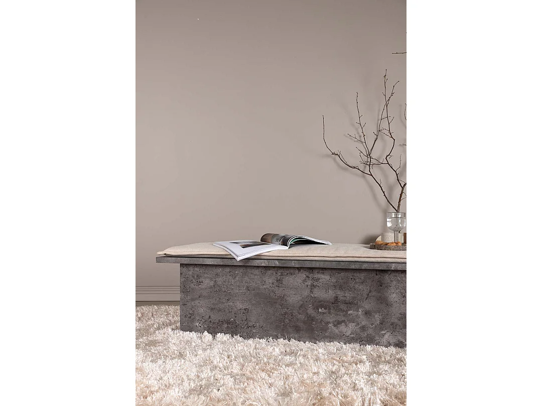 Banc Design & Coussin "Kellogg" 160cm Gris