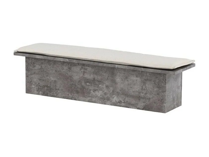 Banc Design & Coussin "Kellogg" 160cm Gris