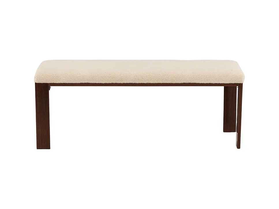 Banc en Tissu Polaire "Chester" 120cm Blanc