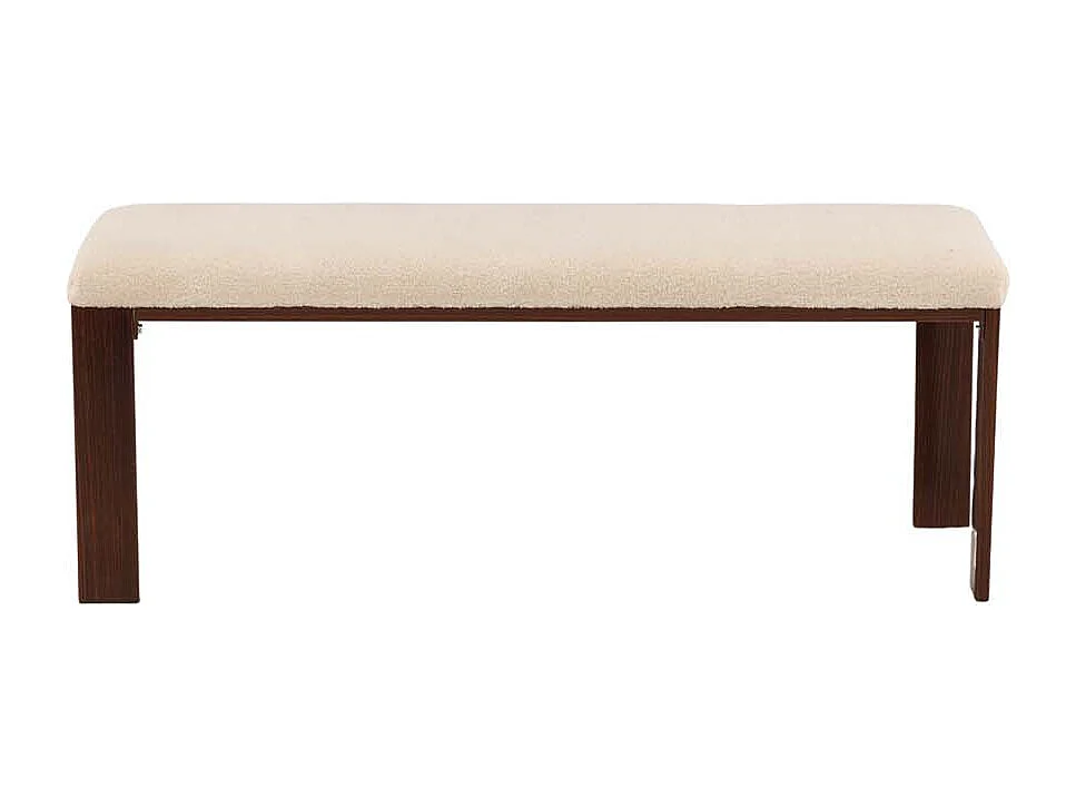 Banc en Tissu Polaire "Chester" 120cm Blanc