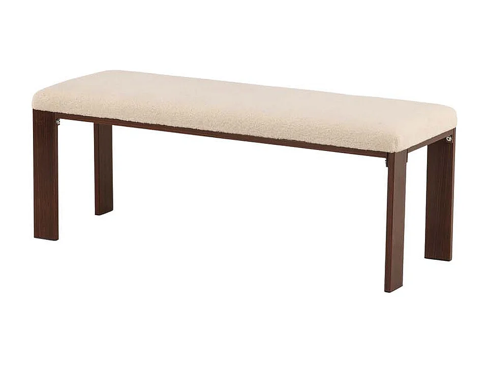 Banc en Tissu Polaire "Chester" 120cm Blanc