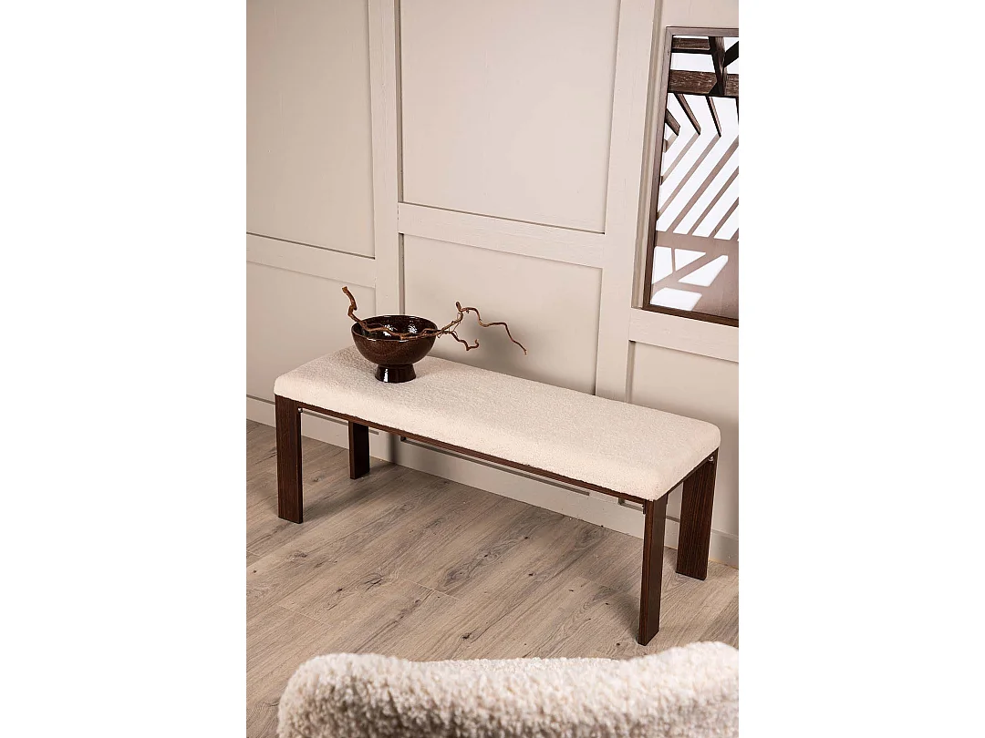 Banc en Tissu Polaire "Chester" 120cm Blanc