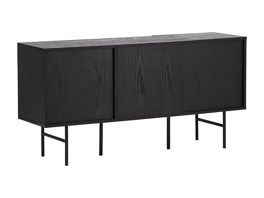 Björkön Sideboard 3 Türen schwarz.