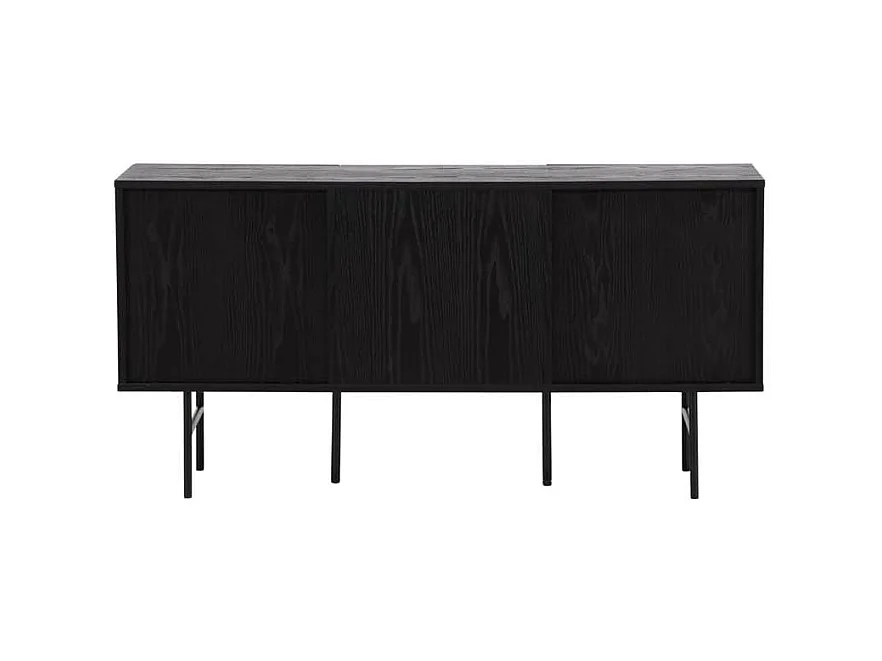 Bahut Design Nervuré "Bjorkon" 150cm Noir