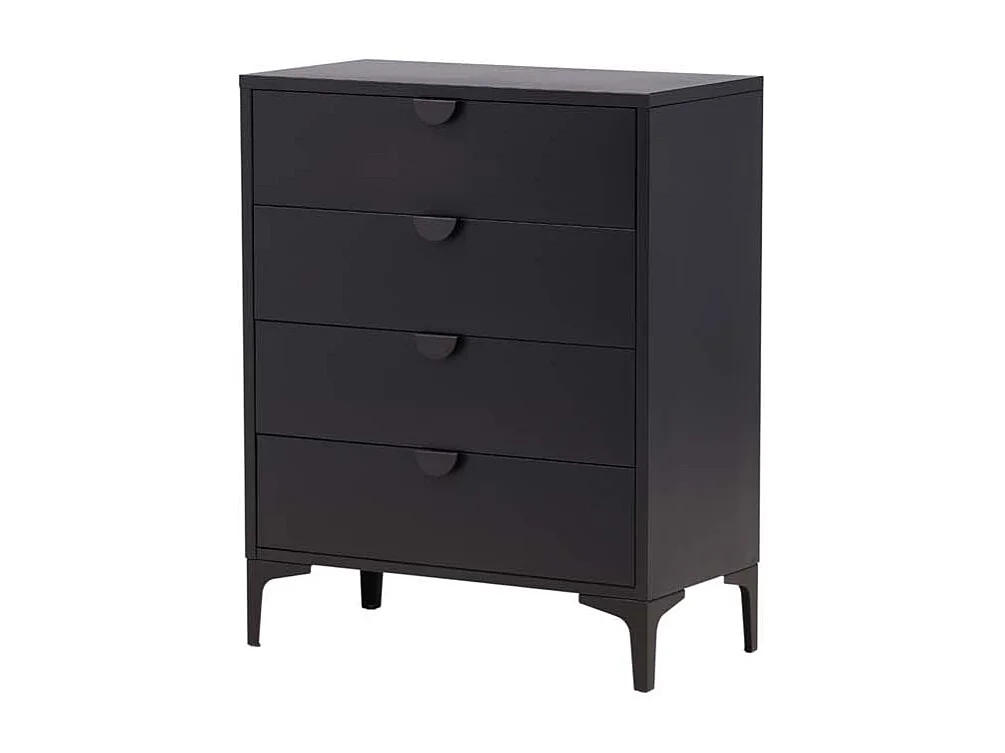 Piring Kommode 4 Schubladen schwarz.