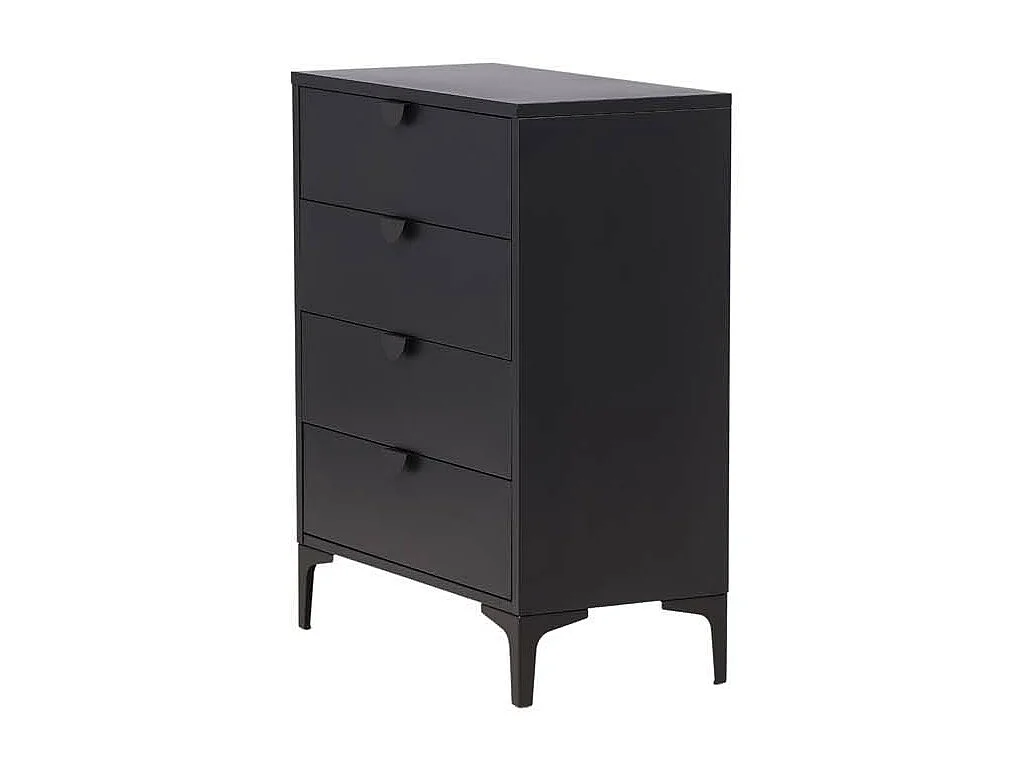 Piring Kommode 4 Schubladen schwarz.