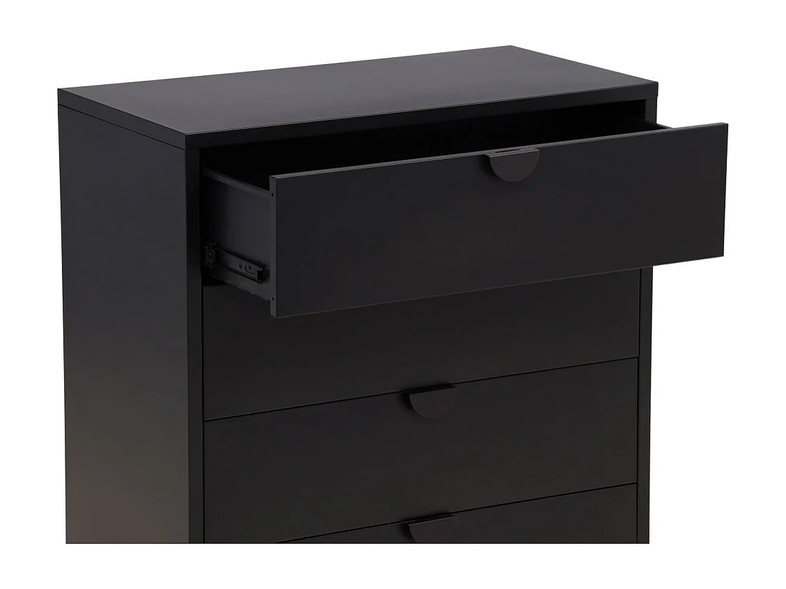 Piring Kommode 4 Schubladen schwarz.